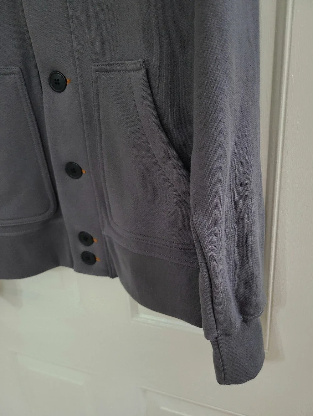 Wies Made Men's Bodega Shawl Cardigan French Terry Pebble Gray Size S EUC!